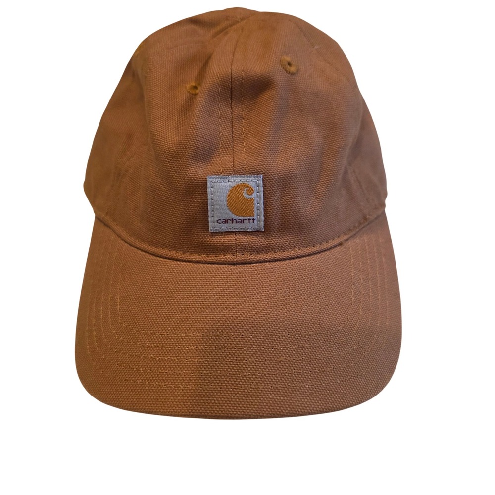 Carhartt Toddler Boys Girls Brown Canvas Baseball Cap Hat Elastic Back Logo